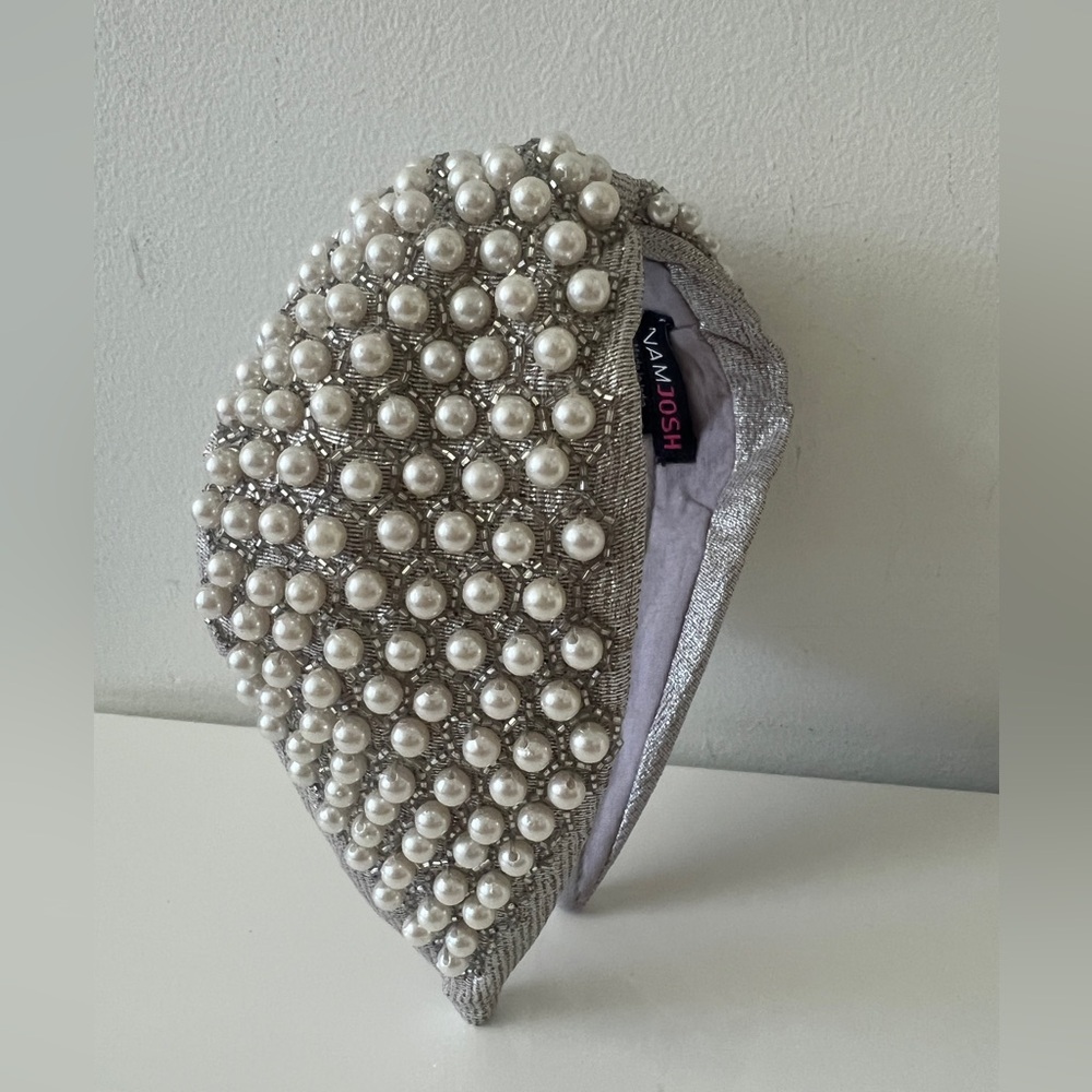 Silver Pearl Embellished Headband